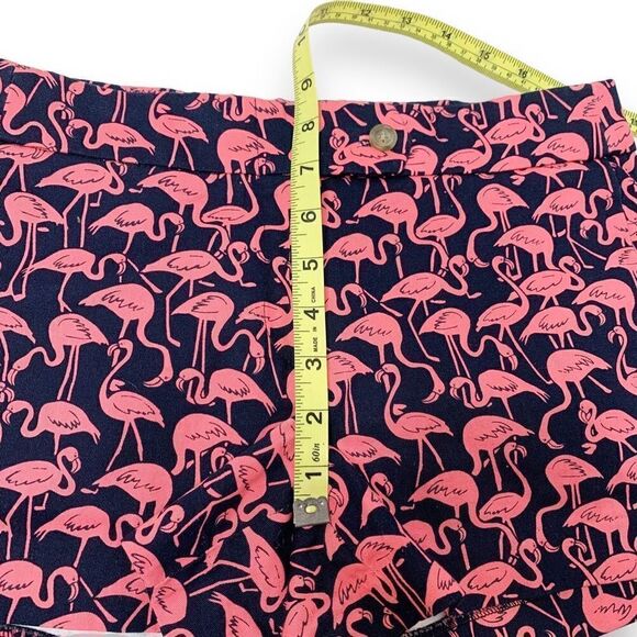 J. Crew Factory Pink Flamingo Print Navy Chino Shorts Women’s Size 0 - Picture 6 of 8